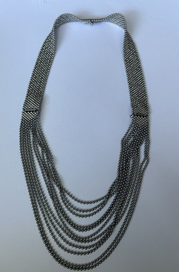 CAbi Villa? Silver Tone Convertible Liquid Metal Mesh Necklace 2 Bracelets 22”