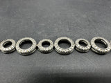 Circle Style Sterling Silver CZ Statement Bracelet 7” 14Gs