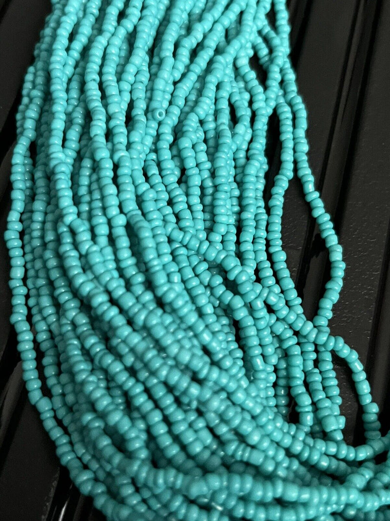 VTG 24" Mediterranean Turquoise  Seed Bead Multi 40 Strand Necklace