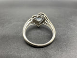 Synthetic Tanzanite Heart Sterling Silver Ring Sz 9.75