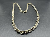 Sterling Silver Rope Necklace 18” 21Gs