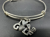 Charm Bracelet Bff  (1) 925 Sterling Silver Charm 12Gs 7”