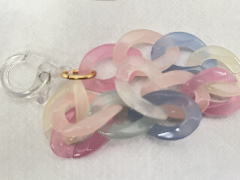 Pastel Acrylic Chain Link Bracelet 17”~ 6mm Thick~