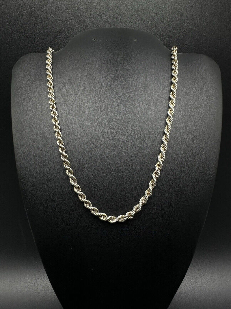 Sterling Silver Rope Necklace 18” 21Gs