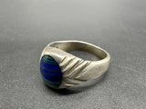 VINTAGE STERLING SILVER MEXICO INLAY Malachite Lapis RING SZ 6.5