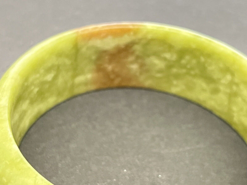 Vintage Chrysoprase? Solid Gemstone Bangle Bracelet 8"