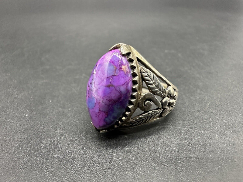 Purple Rhombus Stone 925 Sterling Silver Ring Size 7, 7Gs