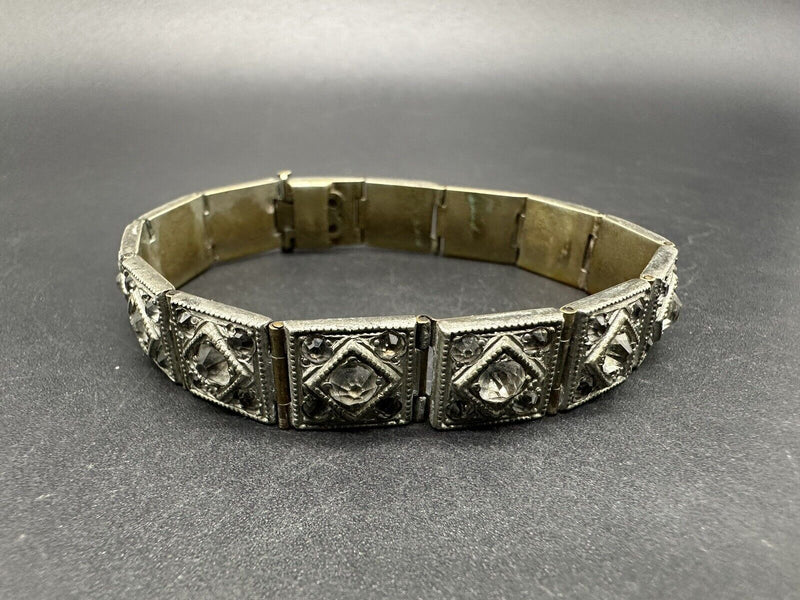 Vintage Unknown Metal Panel Bracelet 31Gs 7”