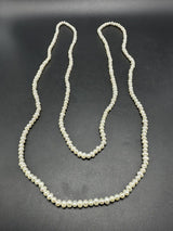 Natural Genuine Pearl 48” Round 5mm White Freshwater Pearl Long Necklace