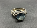 925 Sterling Silver - Blue Topaz Cocktail Ring Sz 9 - 7Gs