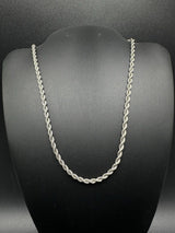 Sterling Silver Rope Chain Necklace, 16” Chain Necklace, 11Gs