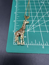 Karizia Spa KA 1772 Italy 925 Silver 24" Chain Giraffe Charm Pendant Necklace