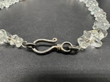 Vintage Crystal Rock Genuine Baroque Pearl Sterling Silver Necklace 19”