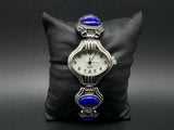 Vtg Avon Faux Lapis Lazuli Stone Watch Reversible Oval Cabochon~ Needs A Battery