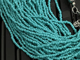 VTG 24" Mediterranean Turquoise  Seed Bead Multi 40 Strand Necklace