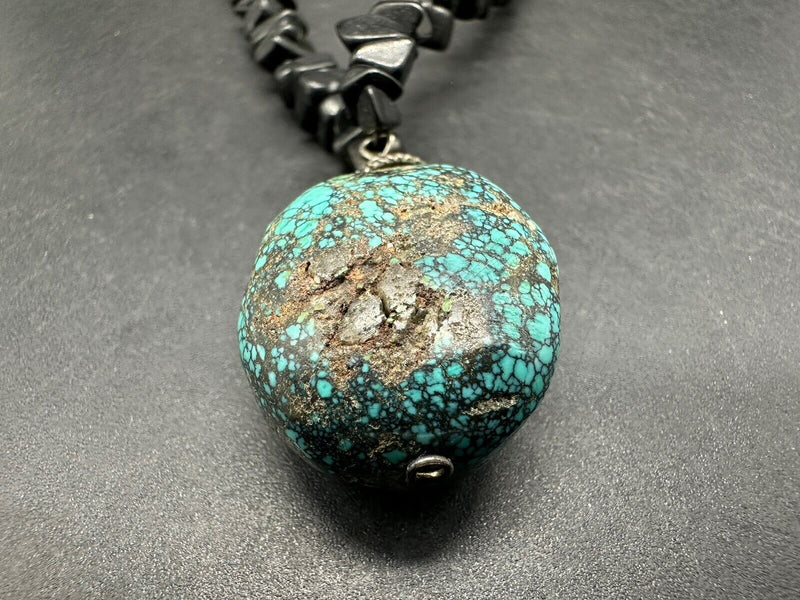 Nugget Stones Turquoise  Pendant Necklace  17”