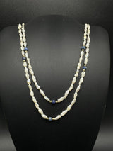 Vintage RicePearl Lapis Lazuli Necklace 34”