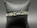 Beautiful sterling Silver 925 Blue Topaz bracelet 7.5”