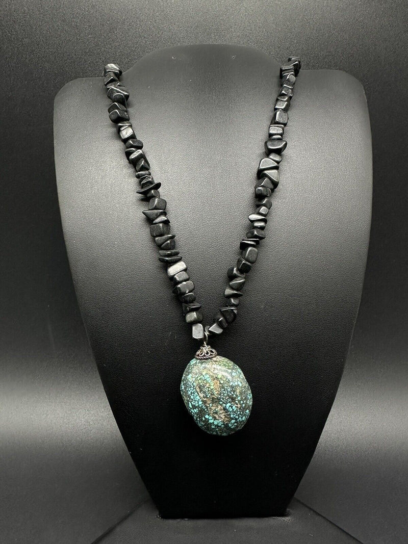 Nugget Stones Turquoise  Pendant Necklace  17”