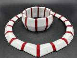 Vintage Lucite White and Red Necklace 19”  & Bracelet 8” Set