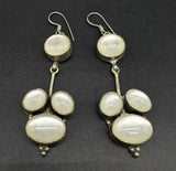 Sterling Silver Moonstone Earrings Dangle Drop