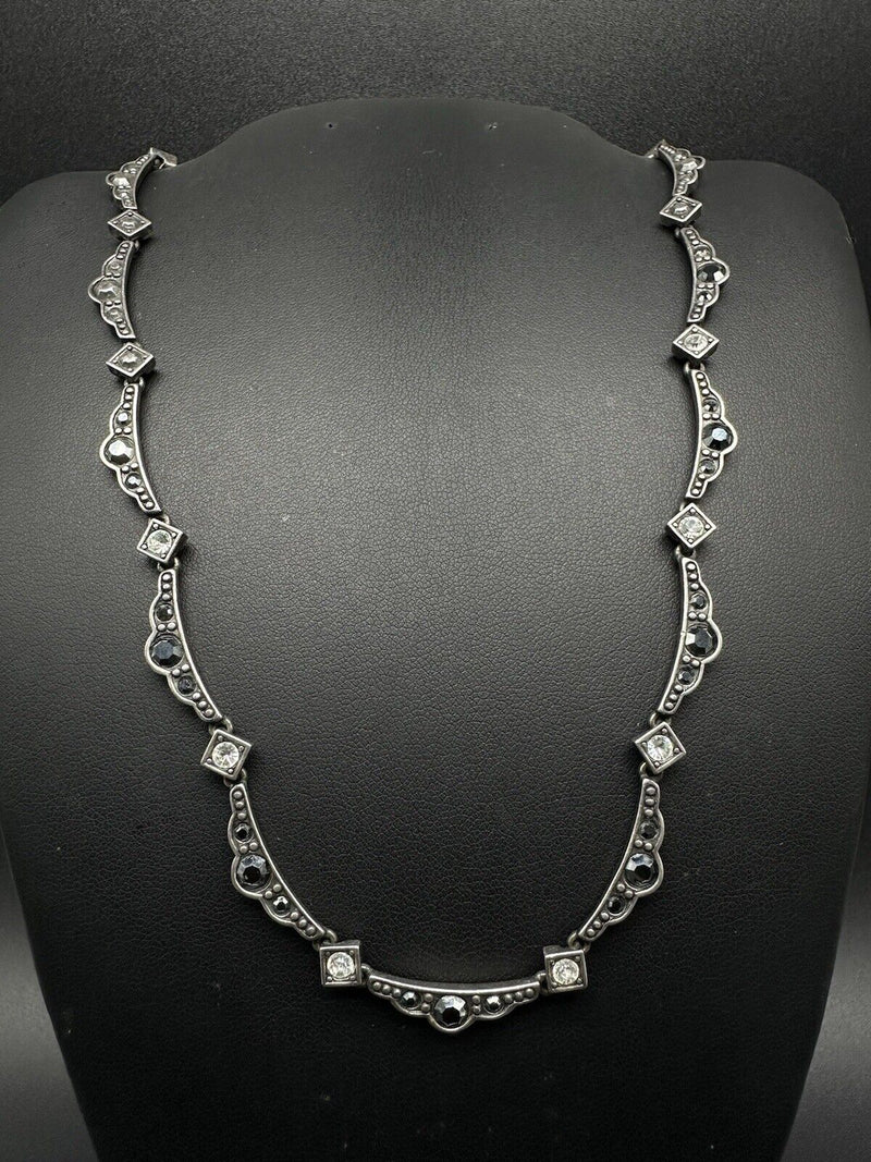 Sterling Silver Marcasite Choker Necklace 18” Long~27g