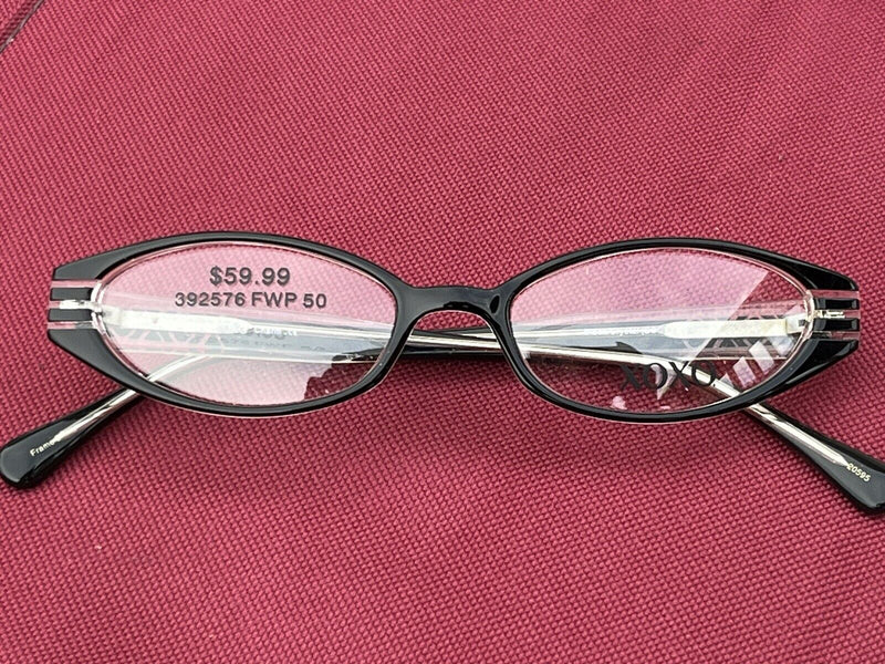 NWOT XOXO Charm Eyeglasses 50-17-140 Black Crystal Frames NB07