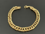 14k Yellow Gold Fancy Link Hollow Bracelet 7.5” Long X 7.5 mm Wide~12.45Grams