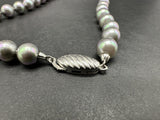 Majorica Grey Pearl Sterling Silver Bead 18" Necklace 31Gs