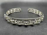 Vintage Krementz Silver Tone Filgree Design Cuff Bracelet 6.5”