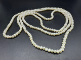 Natural Genuine Pearl 48” Round 5mm White Freshwater Pearl Long Necklace