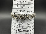 Circle Style Sterling Silver CZ Statement Bracelet 7” 14Gs