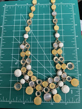 Banana Republic faceted statement necklace signed BR~One Link Is Disconnected~