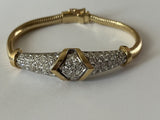 Vintage 14k Pure Gold Omega Dome Pave Diamond Bracelet 4.65 Carats~25 grams~5mm