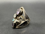 Sterling Silver .925 Amethyst Blue Stone Ring Sz6