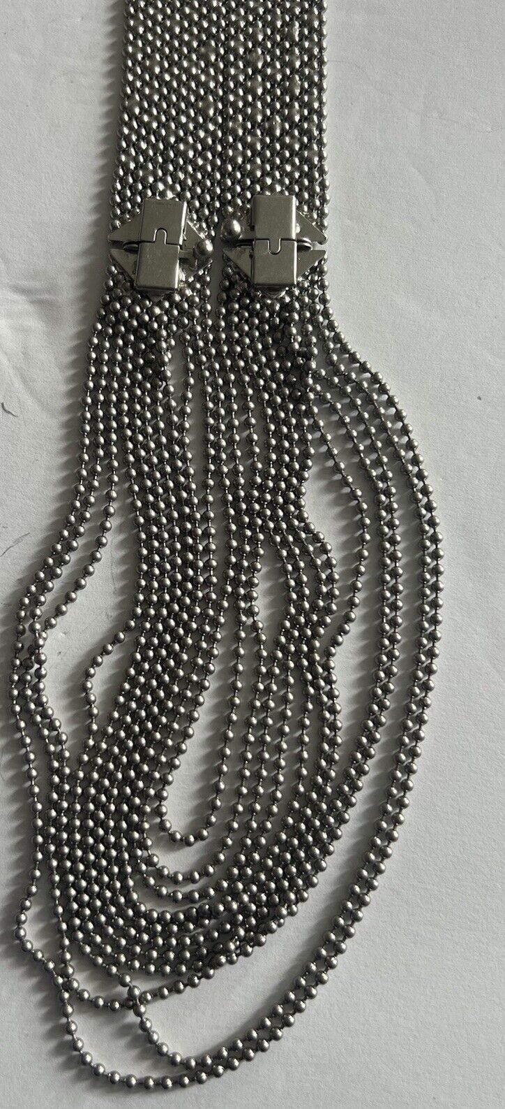 CAbi Villa? Silver Tone Convertible Liquid Metal Mesh Necklace 2 Bracelets 22”