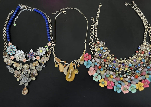 Colorful Fashion Jewelry Hi Quality Statement Necklaces Lot Of 5