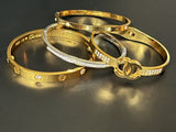 High End Hinged Bangle Statement Bracelet Lot Of 4