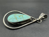 Vintage Sterling Silver with Turquoise Pendant Made in Mexico 15Gs