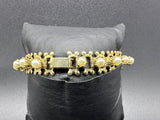 VINTAGE 1930-40'S GOLD TONE CREAMY WHITE FAUX PEARL BRACELET! 7”