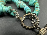 Barse Thailand 925 Stamped Chunky Turquoise Double Strand Bracelet