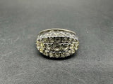 Vtg Ring CZ Stones Sterling Silver 925 Setting Sz 6