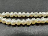 Natural Genuine Pearl 48” Round 5mm White Freshwater Pearl Long Necklace