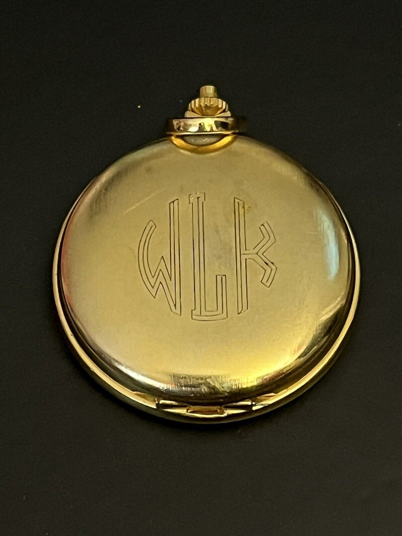 Vintage  1995 Waltham Gold-Tone Monogram UNTESTED Pocket Watch Grade