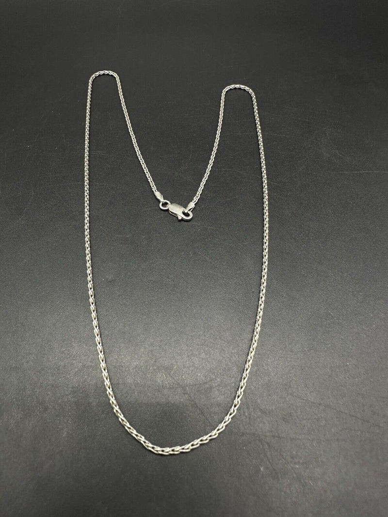 1.2mm Sterling Silver Solid Wheat Chain Necklace 20” 5Gs