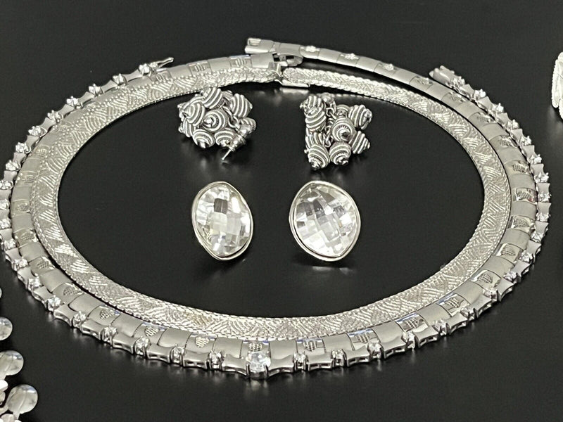 Vintage To Now Silver Tone Highend Statement  Jewelry Lot