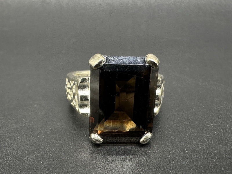 Sterling Silver Smoky Quartz  Ring Sz 8