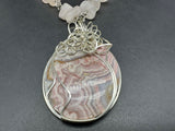 Vintage Rose Quartz Necklace Pendant 24” 129Gs