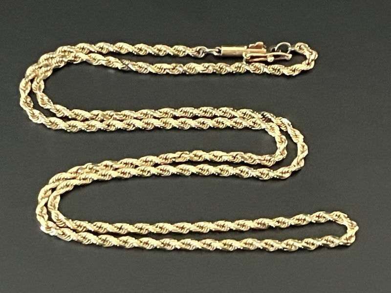 14k Solid Yellow Gold 18.5" Rope Chain Necklace 2mm The World Jewelry 6.8g