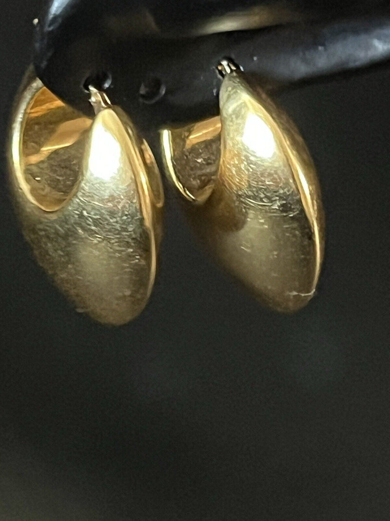 Milor 14K Yellow Gold Puff Hoop Earrings 9.9g - Pre Owned